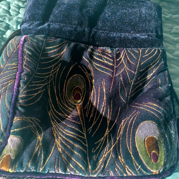 EVENING PEACOCK VELVET BAG - Picture 4 of 4